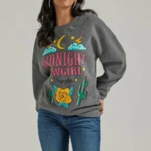 Wrangler Gray Sweatshirt with Colorful Graphic
